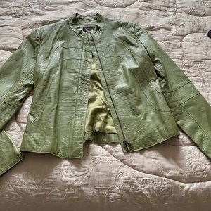 Like new green leather jacket
